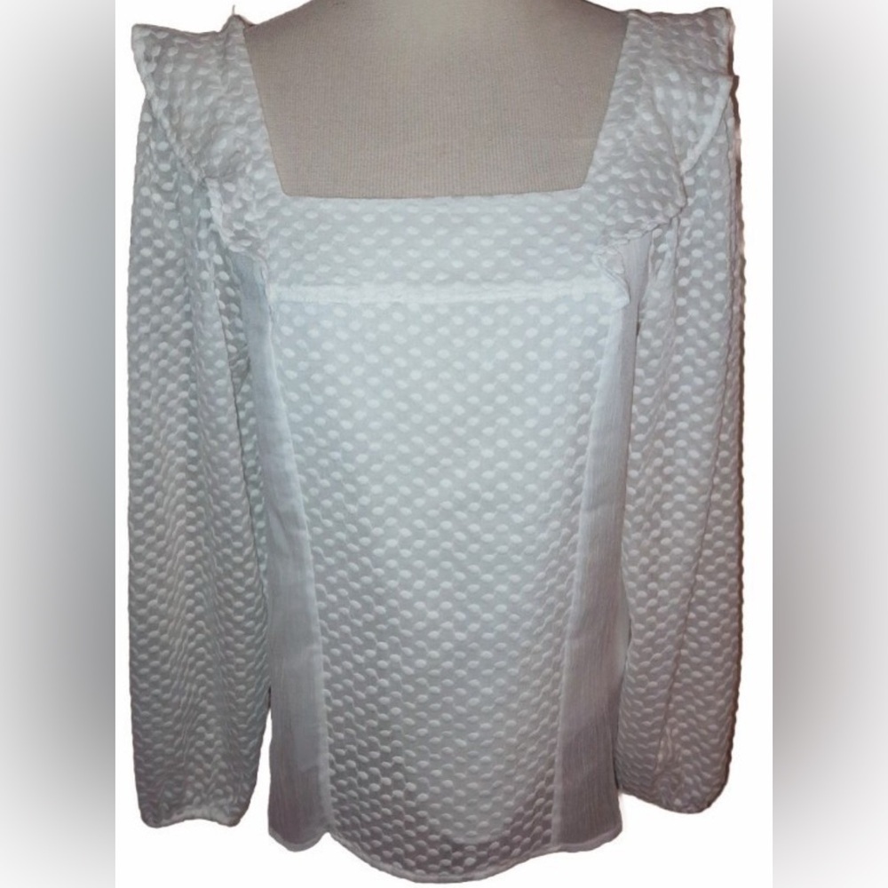 Banana Republic White blouse sheer Long Sleeve